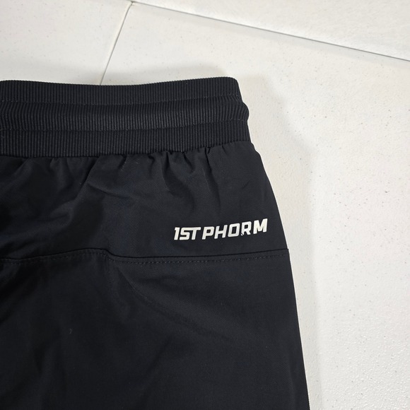 1st Phorm Men Black Athletic Track Pants Joggers Size M Nylon Spandex Drawstring - Picture 3 of 9